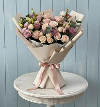 Букет цветов из:  Розы и Лизиантусы #REPLACE_PRED# Круглолесском