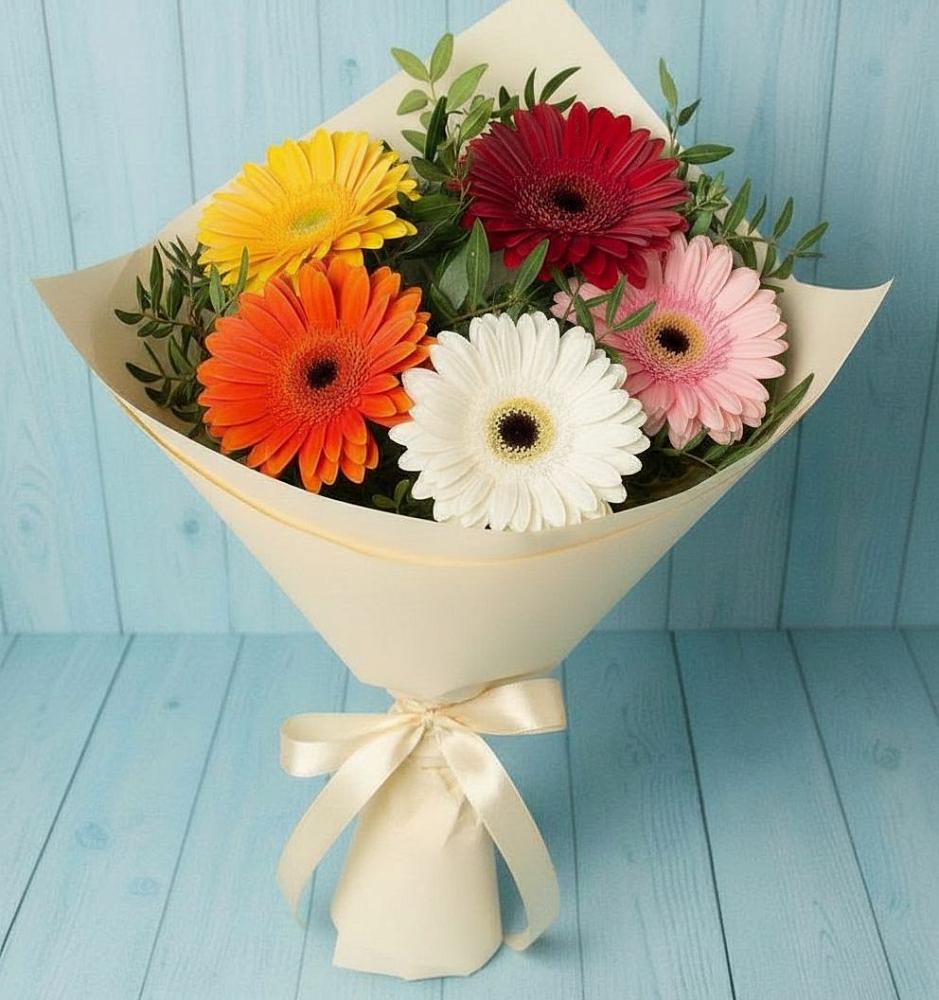 Букет цветов из: Герберы в Круглолесском
