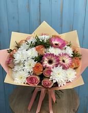Букет цветов из:  Розы, Герберы и Хризантемы #REPLACE_PRED# Круглолесском