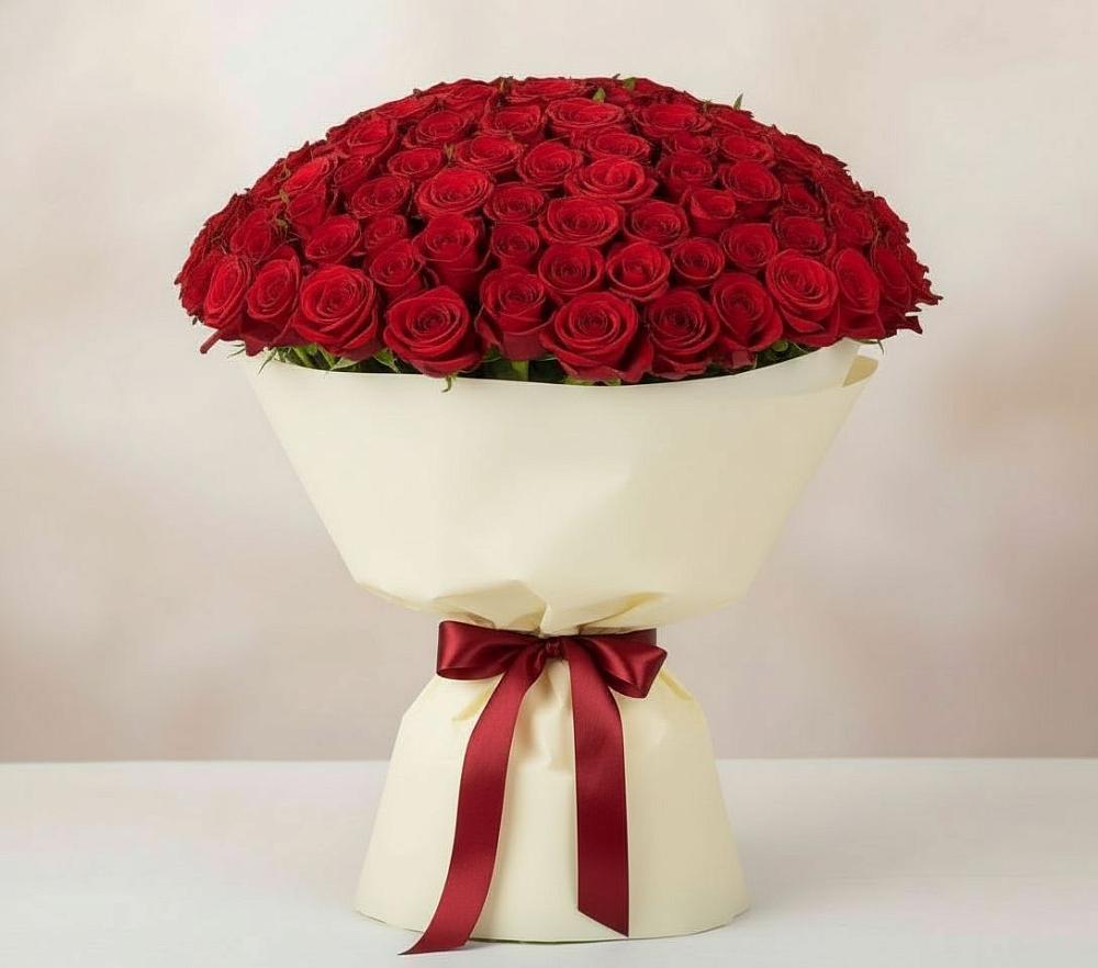 Букет 101 Красная роза Милано в Круглолесском