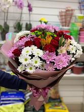 Букет цветов из:  Розы, Хризантемы и Альстромерии #REPLACE_PRED# Круглолесском