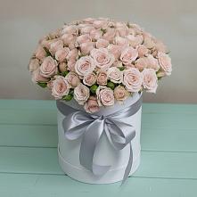 Цветочная композиция из Розы в шляпной коробке в Круглолесском