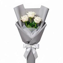Букет 3 белые розы #REPLACE_PRED# Круглолесском