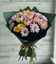 Букет цветов из:  Хризантемы и Розы #REPLACE_PRED# Круглолесском