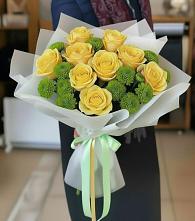 Букет цветов из:  Хризантемы и Розы в Круглолесском