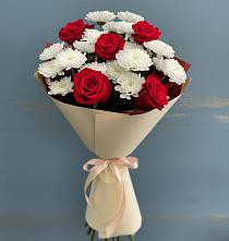 Букет цветов из:  Розы и Хризантемы в Круглолесском