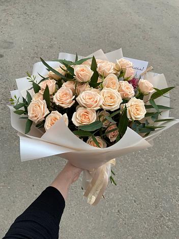 Букет Кремовые розы Латте в Круглолесском
