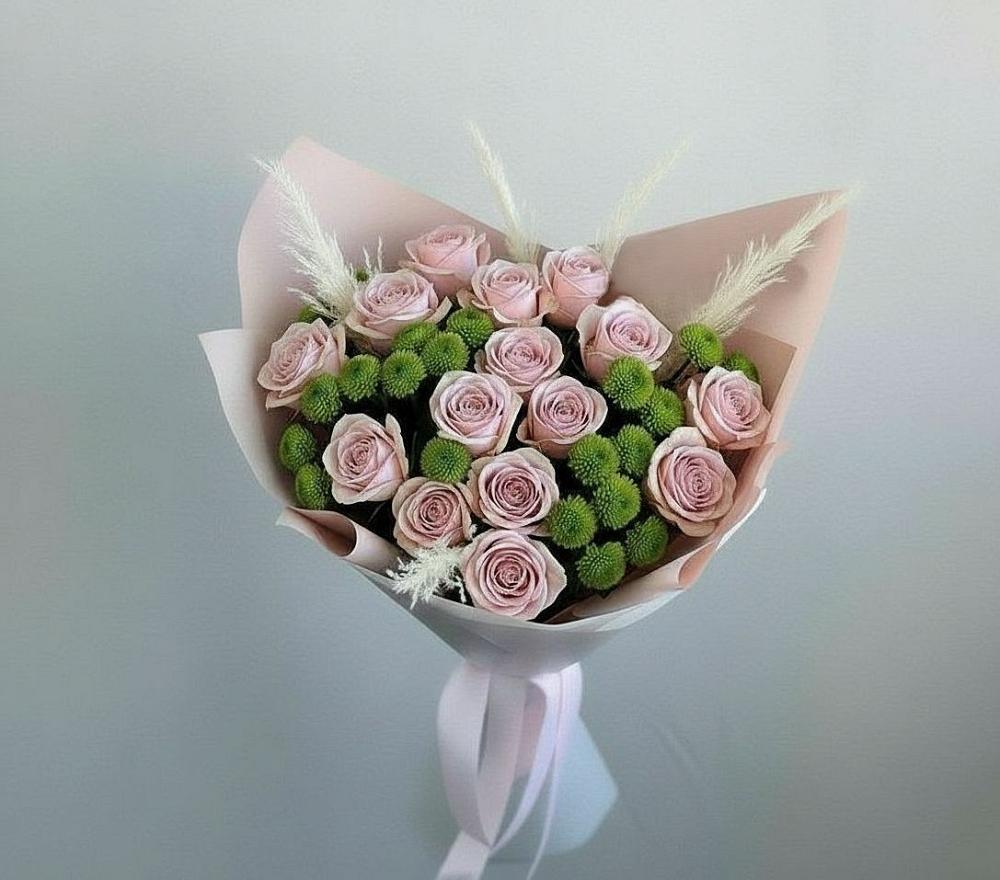 Букет цветов из: Розы и Хризантемы в Круглолесском