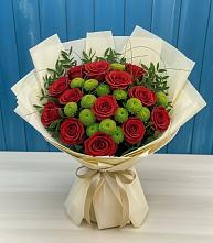 Букет цветов из:  Розы и Хризантемы в Круглолесском