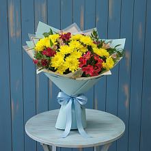 Букет цветов из:  Альстромерии и Хризантемы #REPLACE_PRED# Круглолесском
