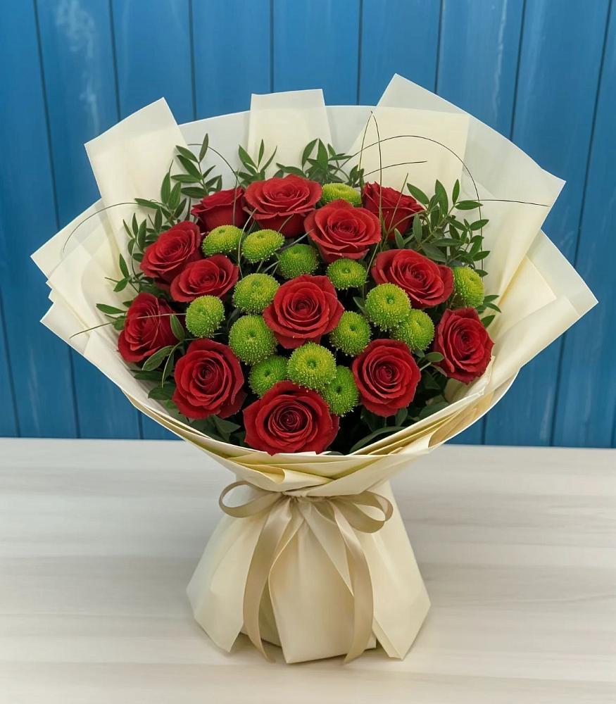 Букет цветов из: Розы и Хризантемы в Круглолесском